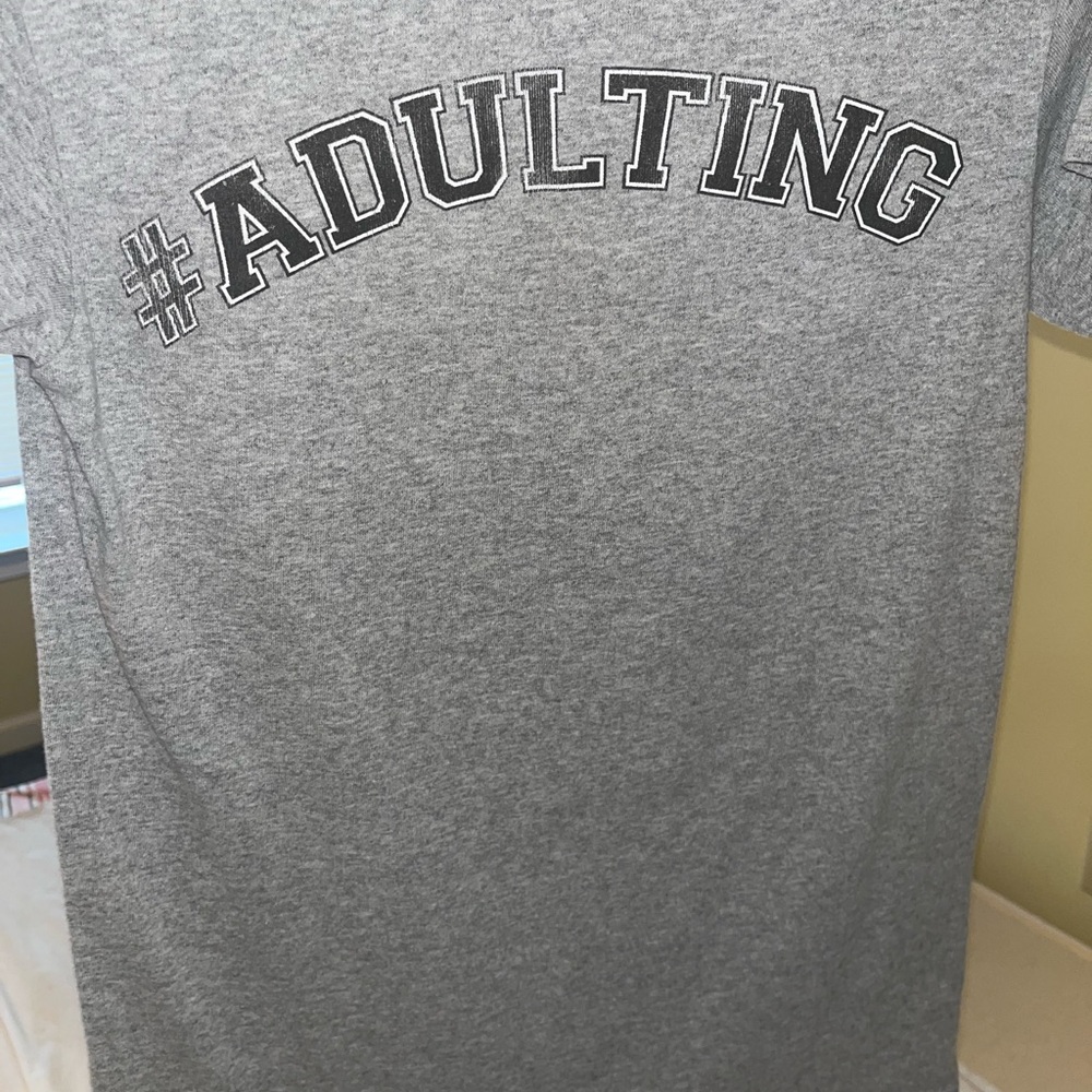 Unisex S/M Grey “#Adulting” T-Shirt